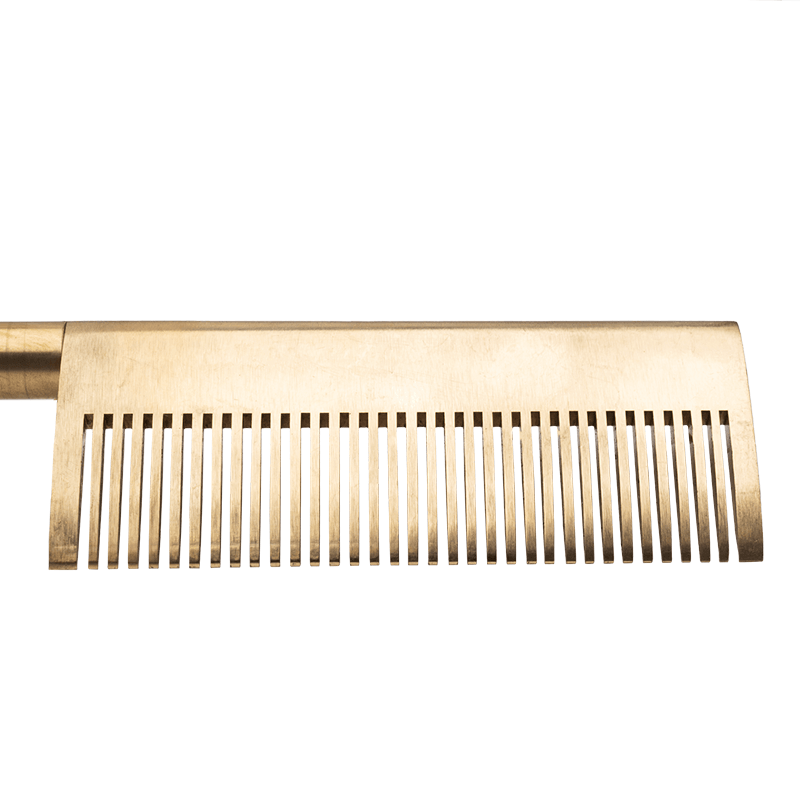 Hot & Hotter Electric Straightening Comb Medium Curved Teeth, 1 Count, Black & Gold: Default Title