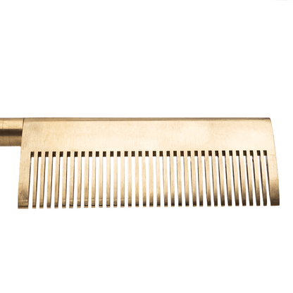 Hot & Hotter Electric Straightening Comb Medium Curved Teeth, 1 Count, Black & Gold: Default Title