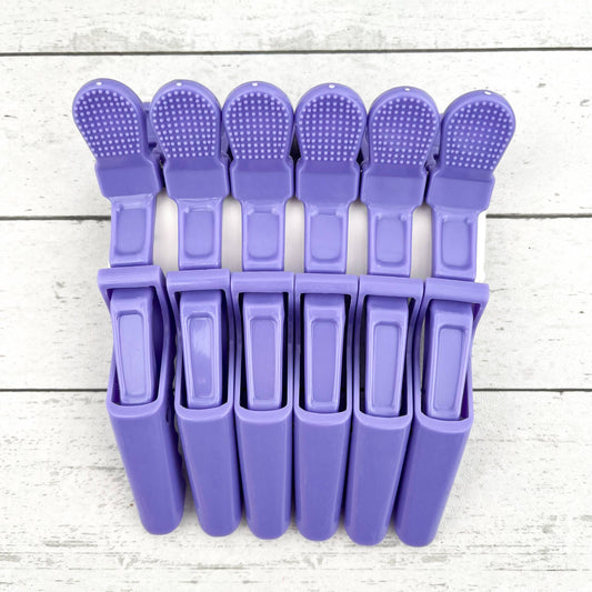 6pcs Solid Color Hair Sectioning Clips, Professional Styling: Purple