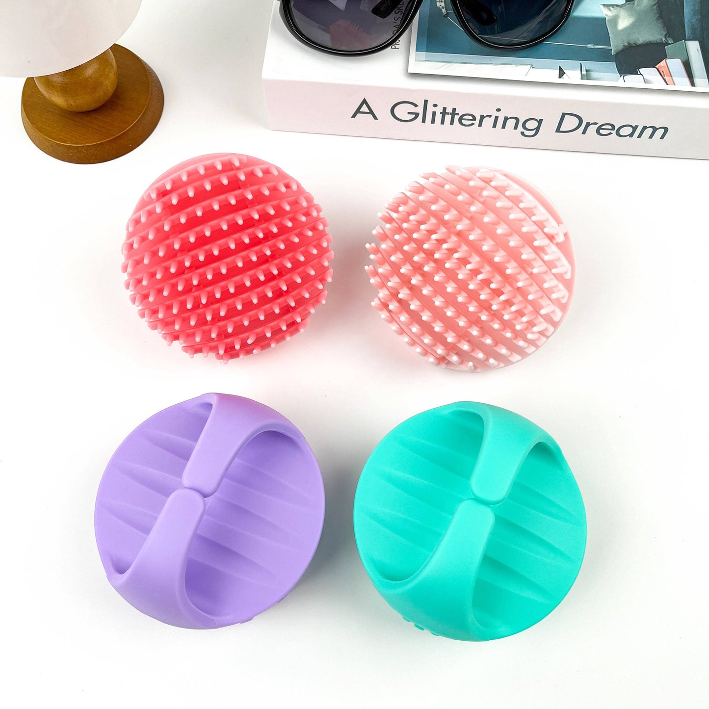 Shampoo Brush,Scalp Massager Brush: Purple