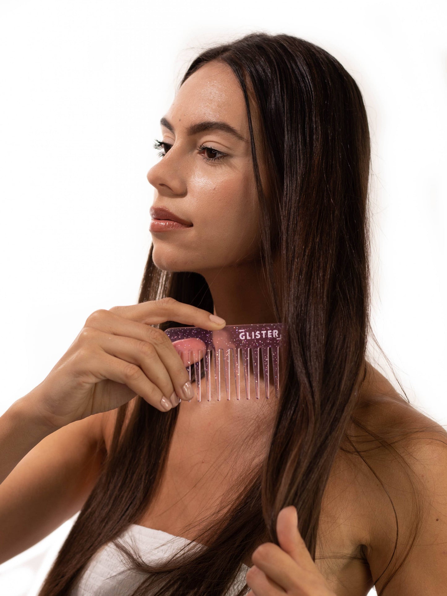 Sparkle Wide Tooth Detangling Comb – Glitter: Purple
