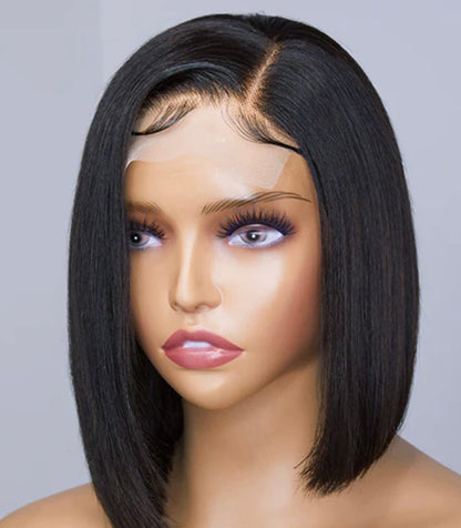 12� 210 density 4x4 Lace closure Bob Wig image 1