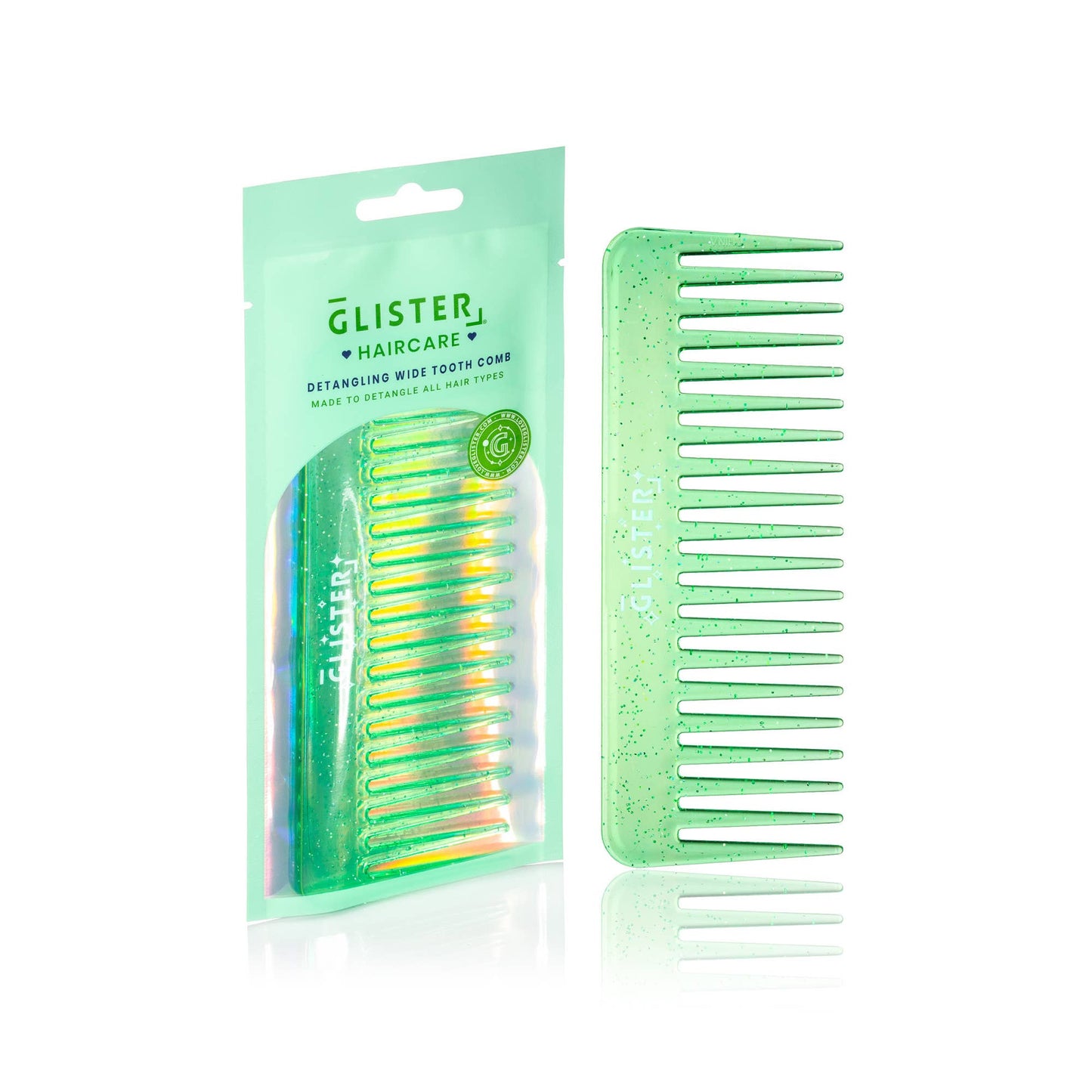 Sparkle Wide Tooth Detangling Comb – Glitter: Purple