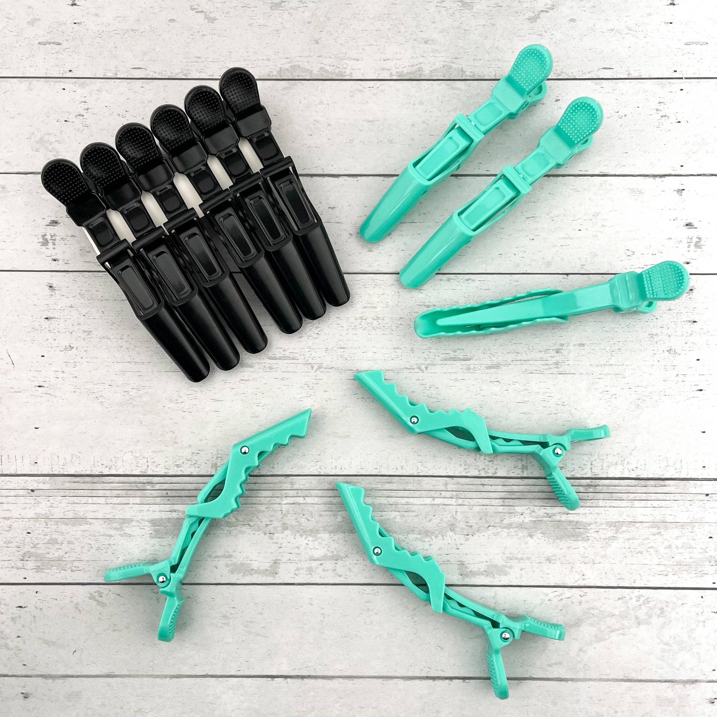 6pcs Solid Color Hair Sectioning Clips, Professional Styling: Green