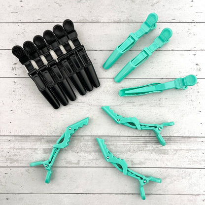 6pcs Solid Color Hair Sectioning Clips, Professional Styling: Green