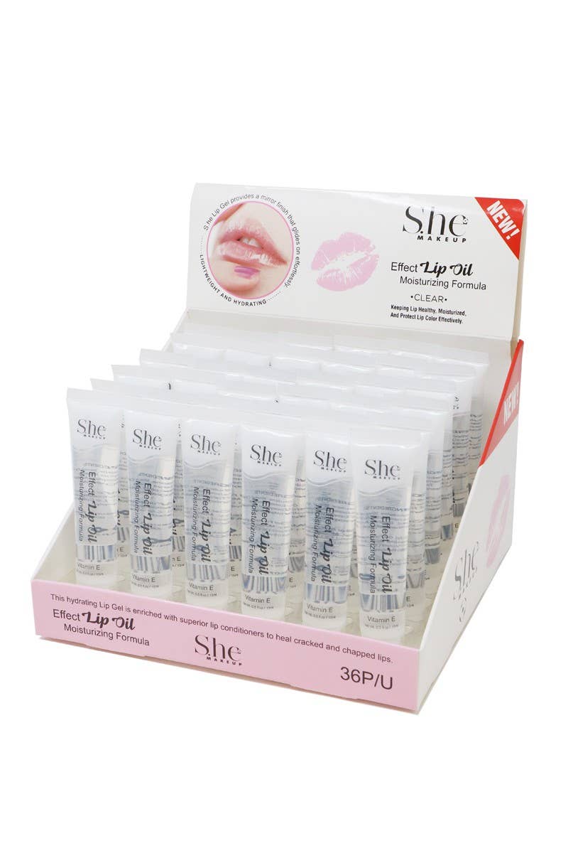 SHE LG07C Vitamin E Clear Lip Oil Gloss - 36pc