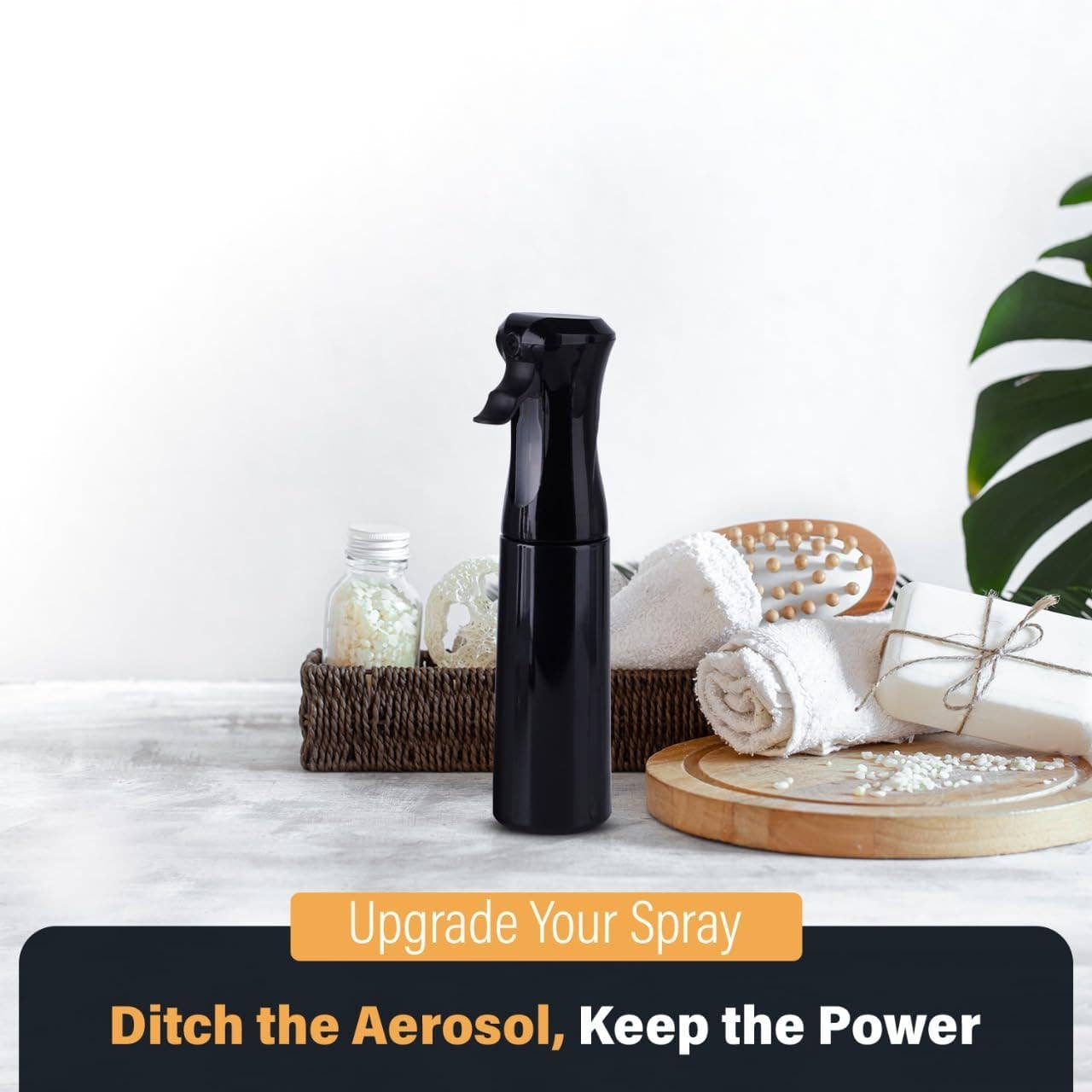 Continuous Spray Bottle with Ultra Fine Mist - Black