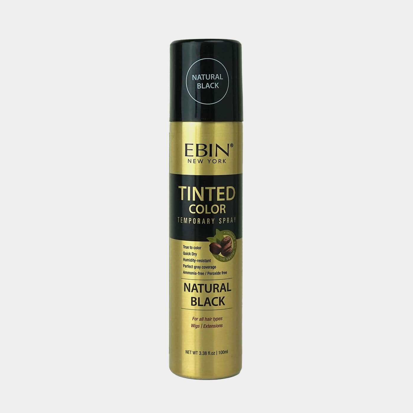 TINTED COLOR TEMPORARY SPRAY 3.38OZ(100ML): JET BLACK