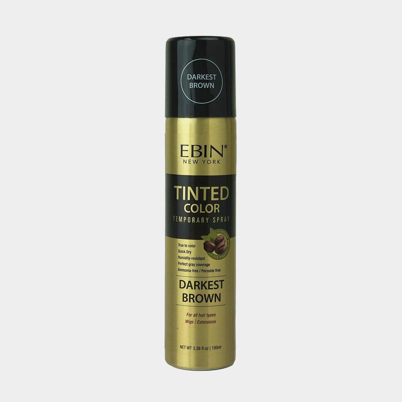 TINTED COLOR TEMPORARY SPRAY 3.38OZ(100ML): JET BLACK