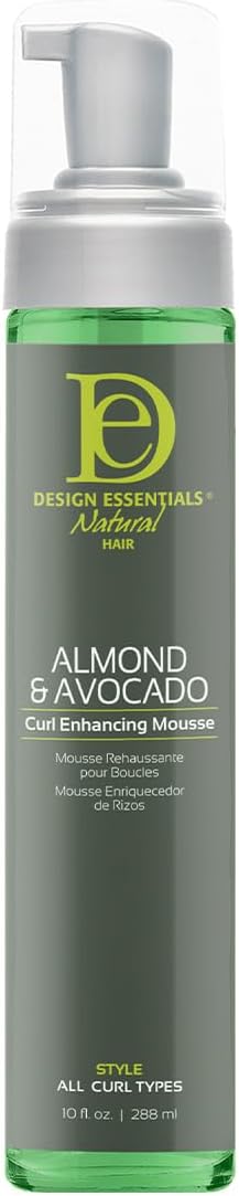 Design Essential Almond and Avocado Curl Enhacing Hair Mousse for Curly Hair 10oz