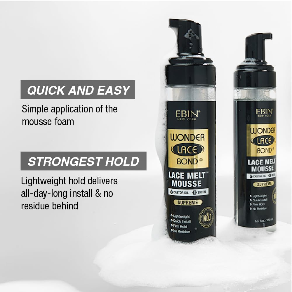 Wonder Lace Bond Mousse 3.38oz Firm Hold Hair Styling Agent for Wigs "NO LIDS"