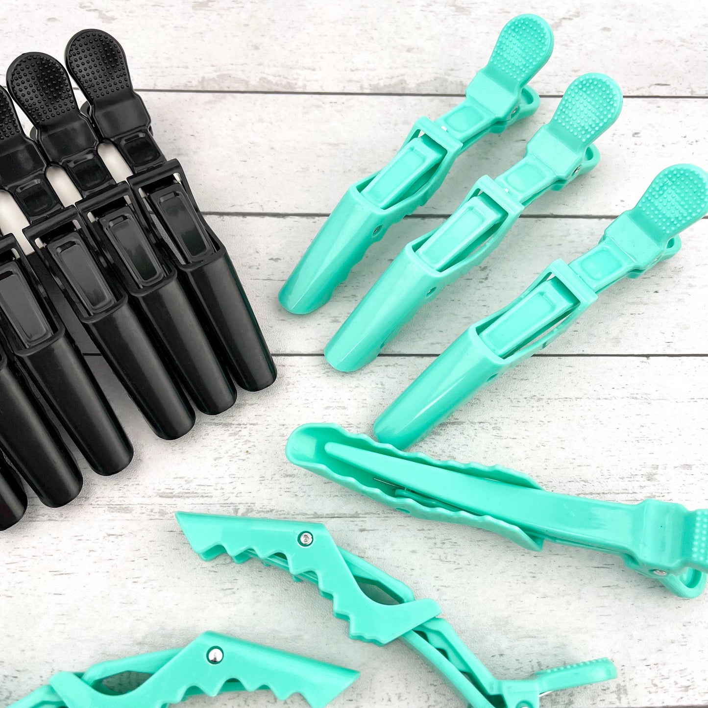 6pcs Solid Color Hair Sectioning Clips, Professional Styling: Black