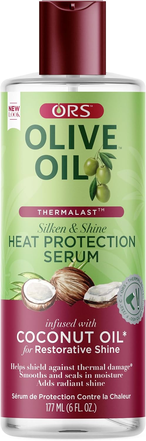 ORS Olive Oil Heat Protection Hair Serum with Coconut Oil for Restorative Shine