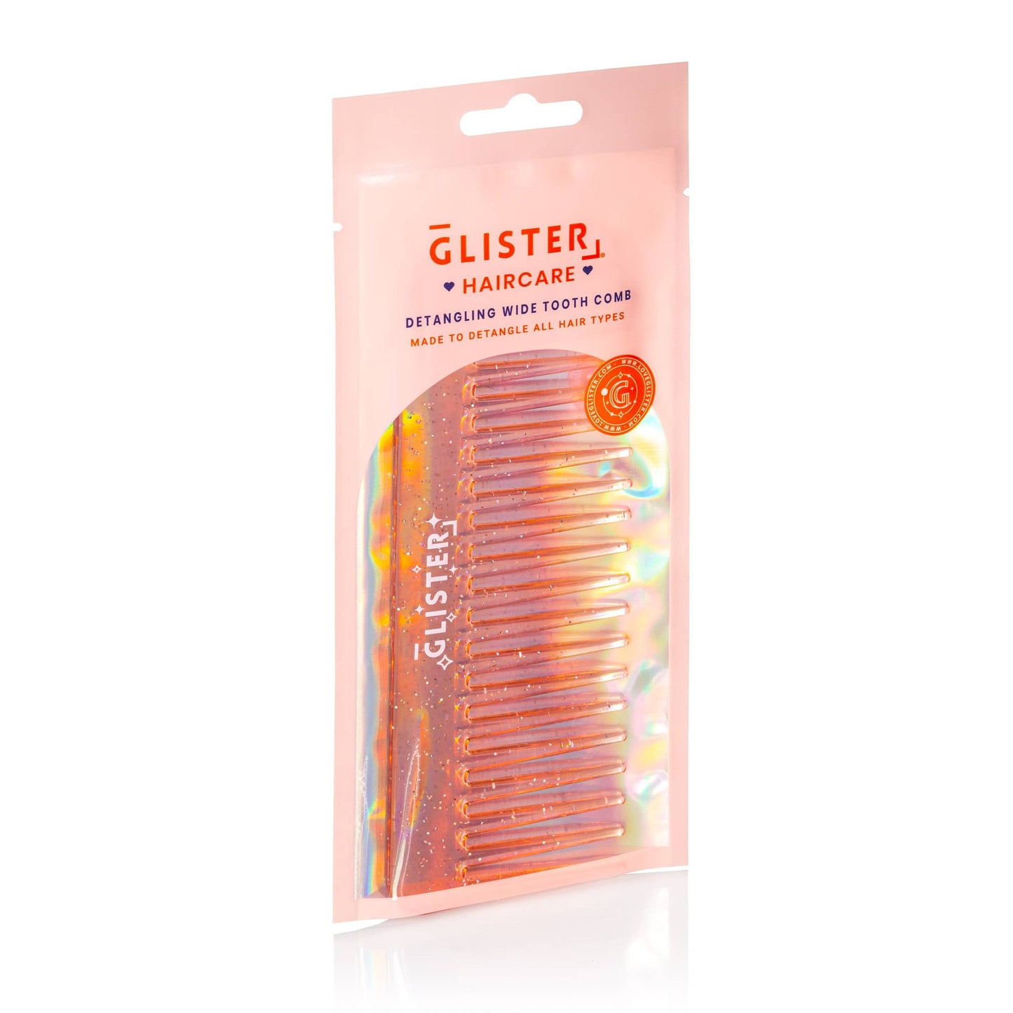 Sparkle Wide Tooth Detangling Comb – Glitter: Purple