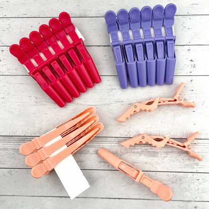 6pcs Solid Color Hair Sectioning Clips, Professional Styling: Black