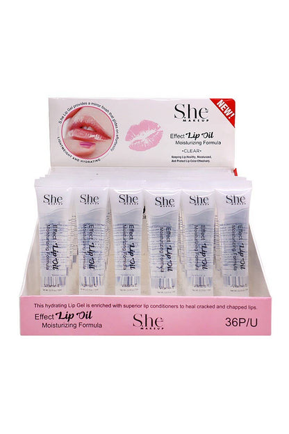 SHE LG07C Vitamin E Clear Lip Oil Gloss - 36pc