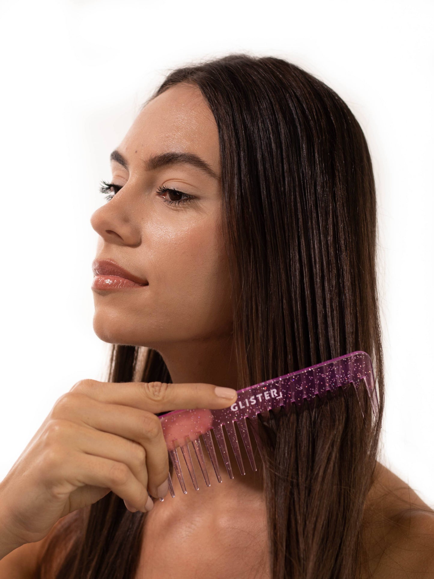 Sparkle Wide Tooth Detangling Comb – Glitter: Purple