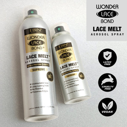 EBIN NEW YORK Wonder Lace Bond Lace Melt Aerosol Spray Silk Protein + Biotin 6.08Fl oz