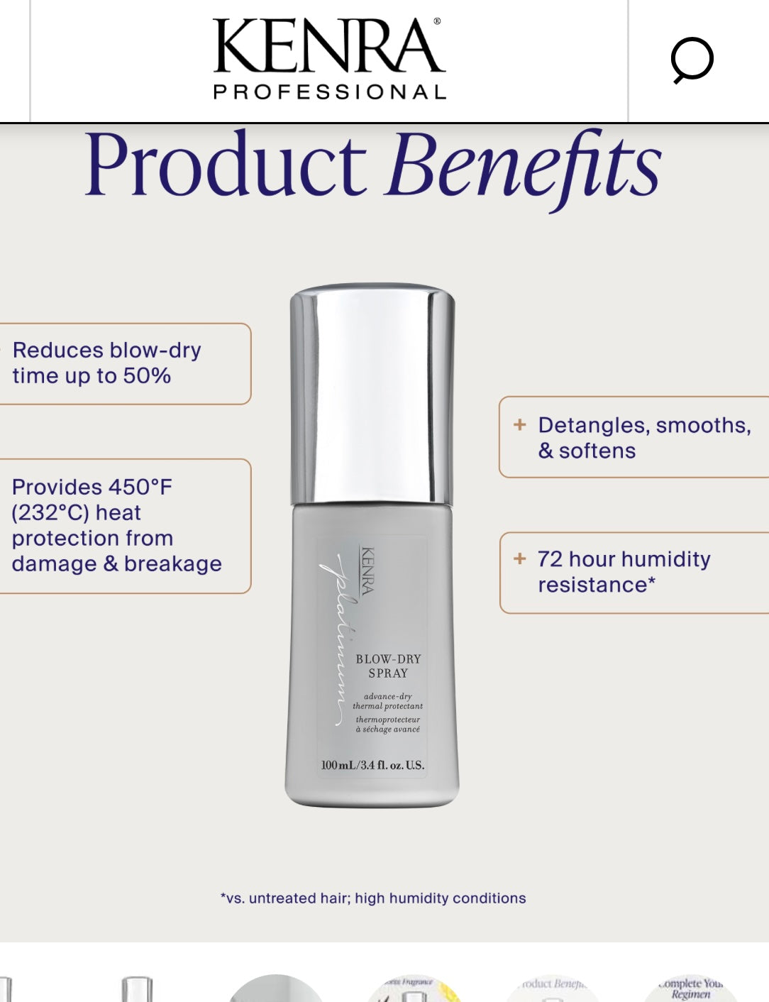 KENRA PLATINUM
BLOW-DRY SPRAY
ADVANCED DRY THERMAL PROTECTANT