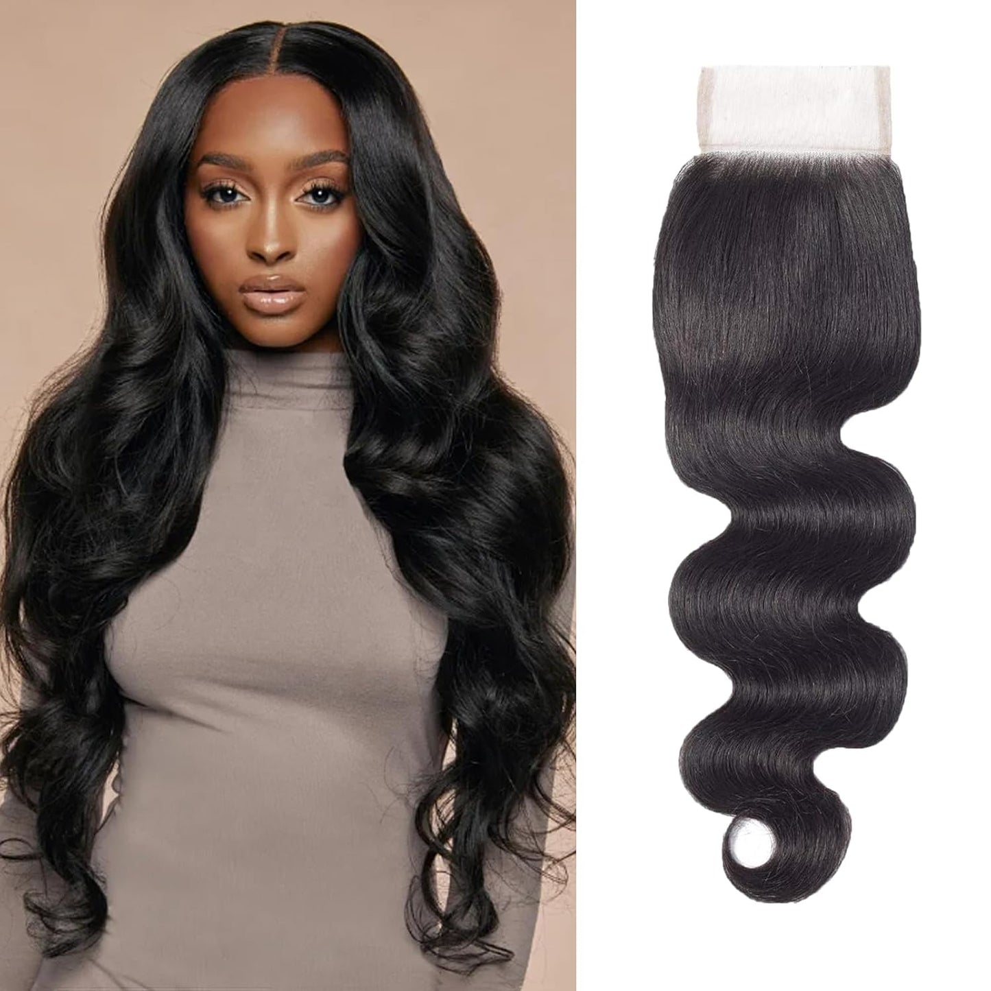 4x4 Natural Wave Transparent Lace Closure