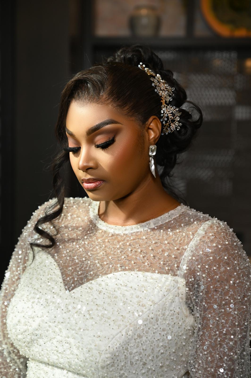 Loose wave lace frontal wig styling at Galaxy Beauty Place