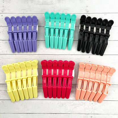6pcs Solid Color Hair Sectioning Clips, Professional Styling: Black