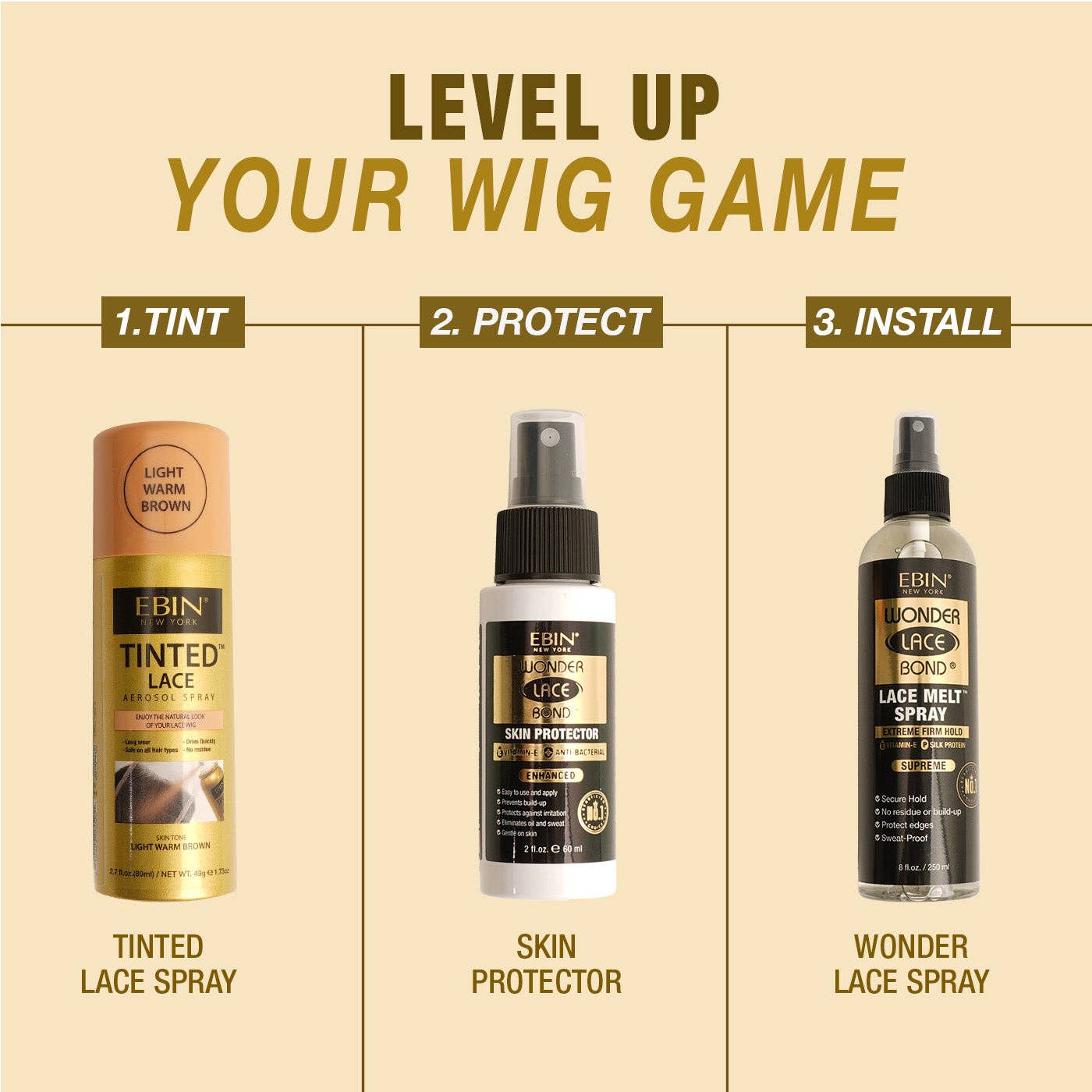 Tinted Lace Aerosol Spray 5.07oz/150ml: Medium Brown
