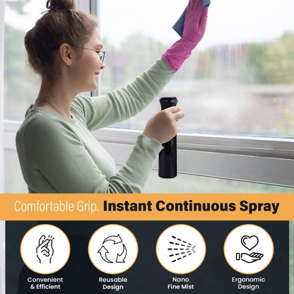 Continuous Spray Bottle with Ultra Fine Mist - Black