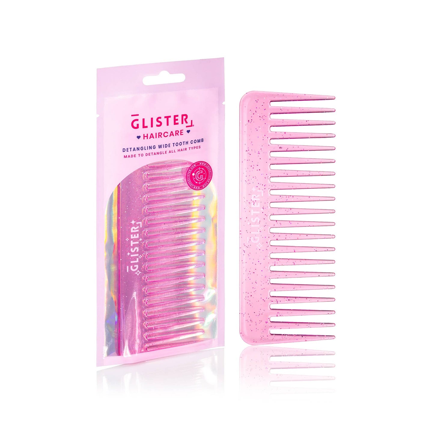 Sparkle Wide Tooth Detangling Comb – Glitter: Purple