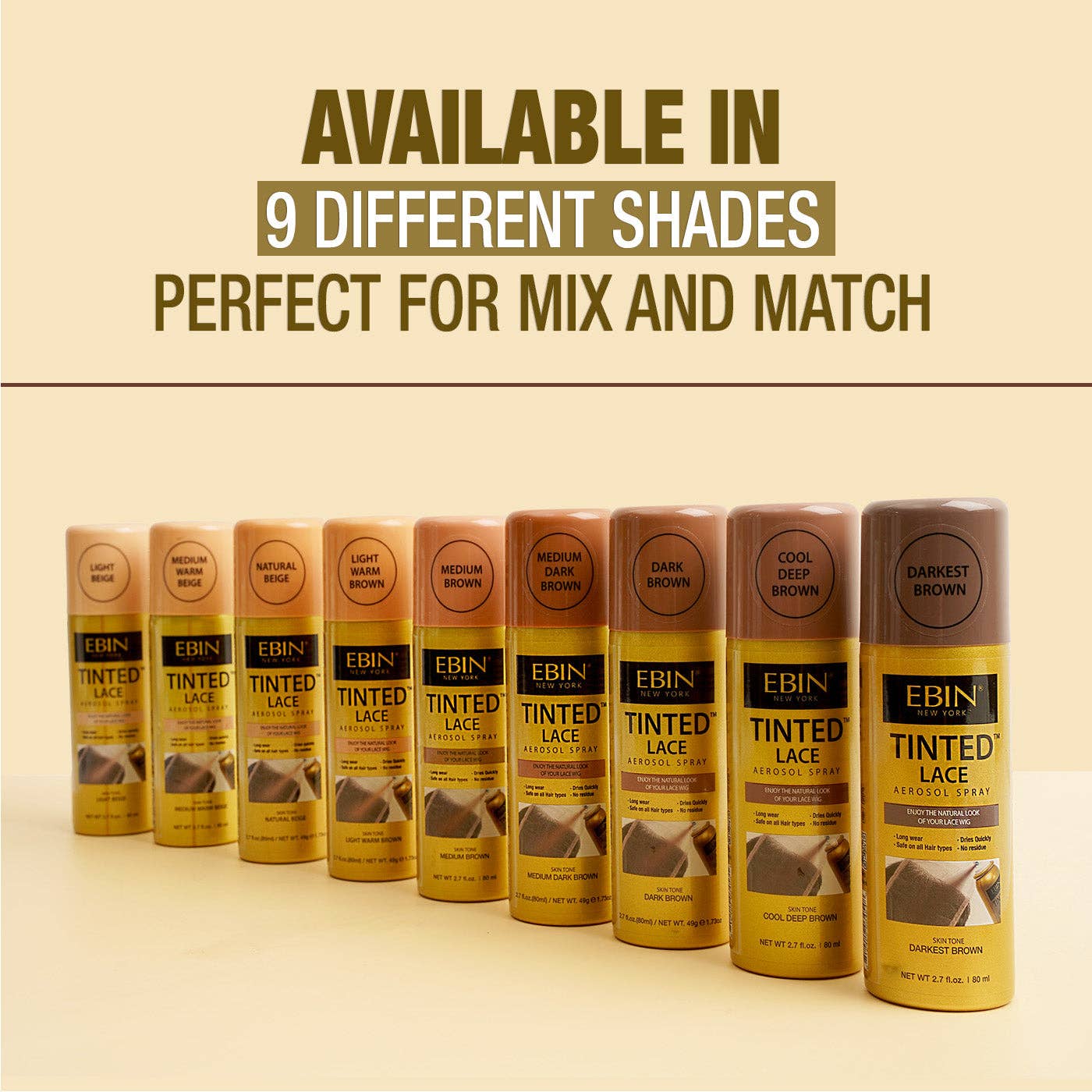 Tinted Lace Aerosol Spray 5.07oz/150ml: Medium Brown