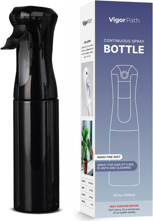 Continuous Spray Bottle with Ultra Fine Mist - Black