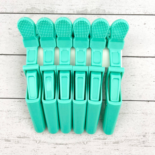 6pcs Solid Color Hair Sectioning Clips, Professional Styling: Green