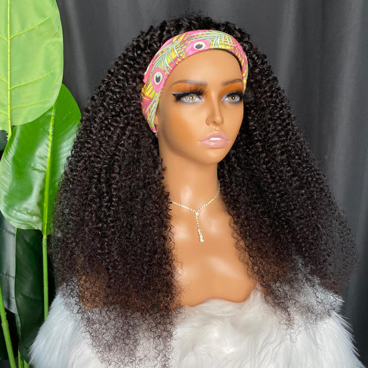 TK 180% Density Kinky Curly Band Wig image 0