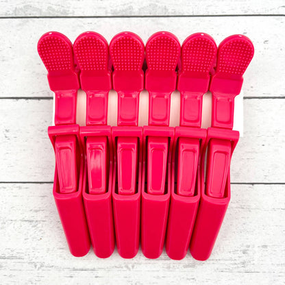 6pcs Solid Color Hair Sectioning Clips, Professional Styling: Black