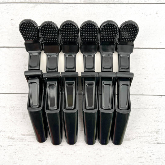 6pcs Solid Color Hair Sectioning Clips, Professional Styling: Black