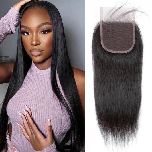 4x4 Natural Straight Transparent Lace Closure