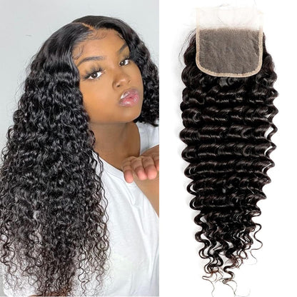 4x4 Water Wave Transparent Lace Closure
